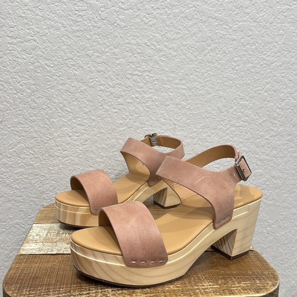 Nisolo All Day Open Toe Leather Wooden Clog  Desert Rose Size 7 - Picture 5 of 9